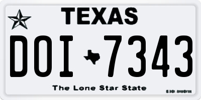TX license plate DOI7343