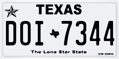 TX license plate DOI7344