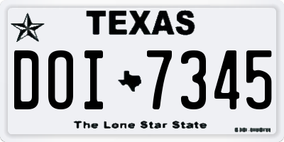 TX license plate DOI7345