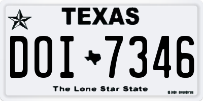 TX license plate DOI7346