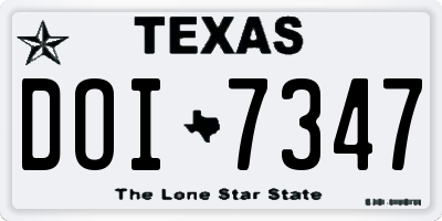 TX license plate DOI7347