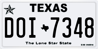 TX license plate DOI7348