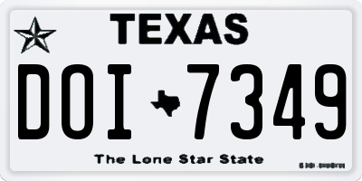 TX license plate DOI7349