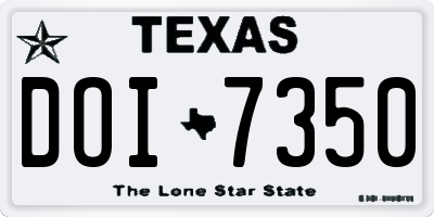 TX license plate DOI7350