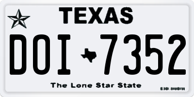 TX license plate DOI7352