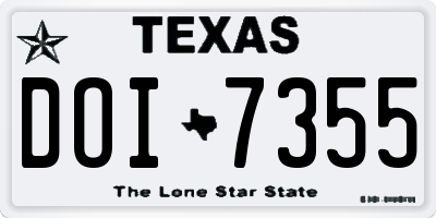 TX license plate DOI7355