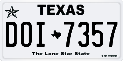 TX license plate DOI7357