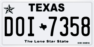 TX license plate DOI7358