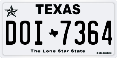 TX license plate DOI7364