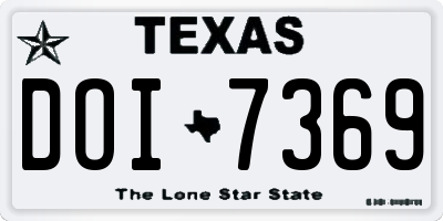 TX license plate DOI7369