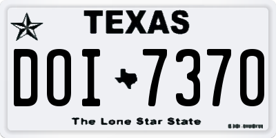 TX license plate DOI7370