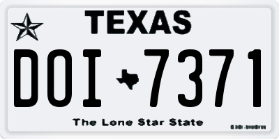 TX license plate DOI7371
