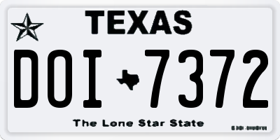 TX license plate DOI7372