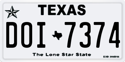 TX license plate DOI7374