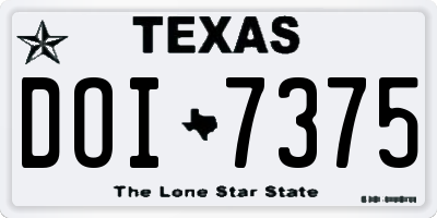 TX license plate DOI7375