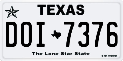 TX license plate DOI7376