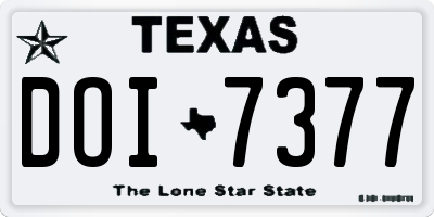 TX license plate DOI7377
