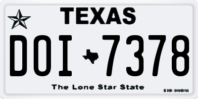 TX license plate DOI7378
