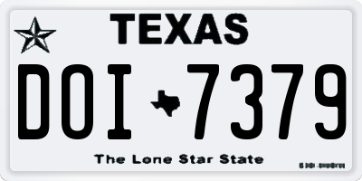 TX license plate DOI7379