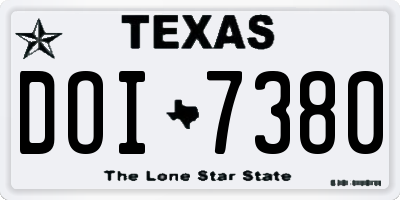 TX license plate DOI7380