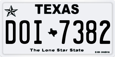 TX license plate DOI7382