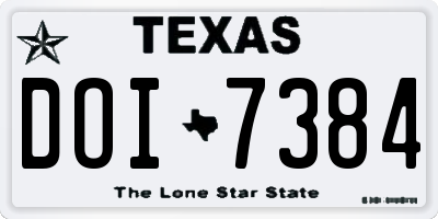TX license plate DOI7384