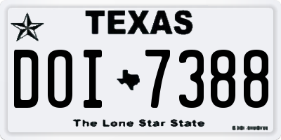 TX license plate DOI7388
