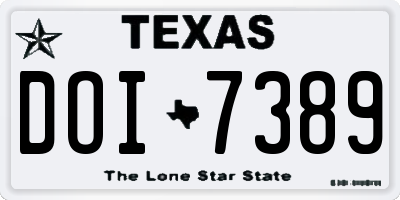 TX license plate DOI7389