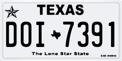 TX license plate DOI7391