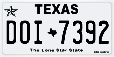 TX license plate DOI7392