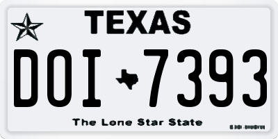 TX license plate DOI7393