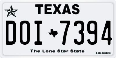 TX license plate DOI7394