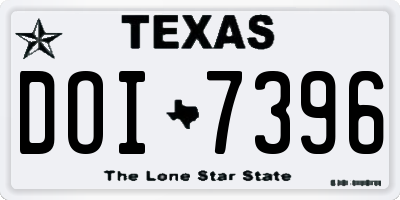 TX license plate DOI7396