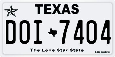 TX license plate DOI7404