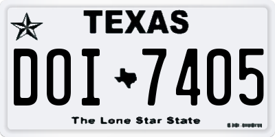 TX license plate DOI7405