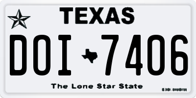 TX license plate DOI7406