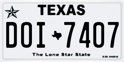 TX license plate DOI7407
