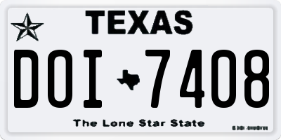 TX license plate DOI7408