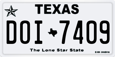 TX license plate DOI7409