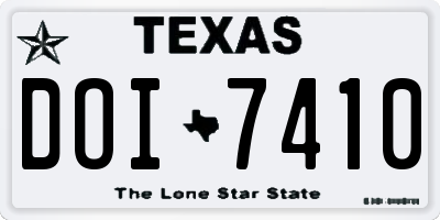 TX license plate DOI7410