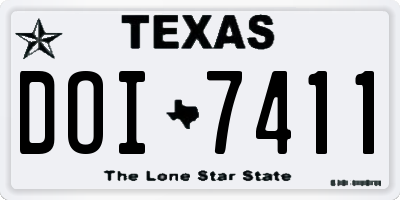 TX license plate DOI7411