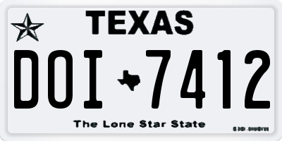 TX license plate DOI7412