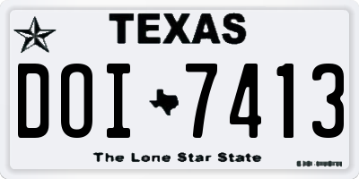 TX license plate DOI7413