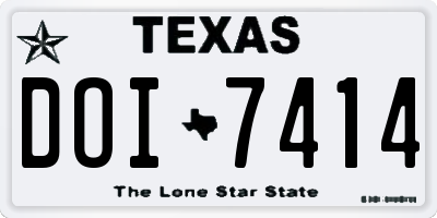 TX license plate DOI7414