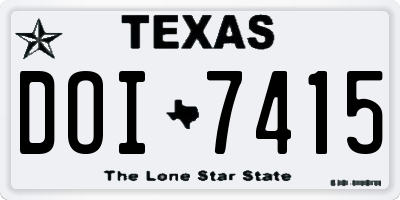 TX license plate DOI7415