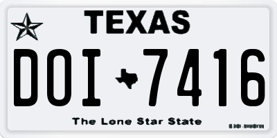 TX license plate DOI7416