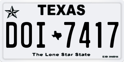 TX license plate DOI7417