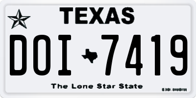 TX license plate DOI7419