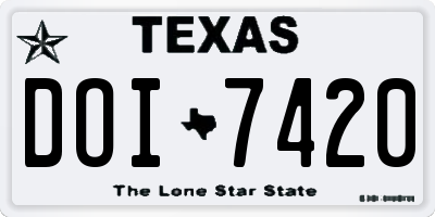 TX license plate DOI7420