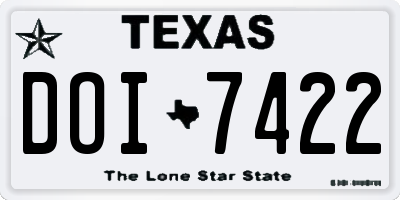 TX license plate DOI7422